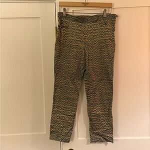 Gold and blue akris punto chino pants